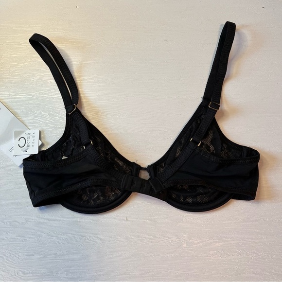 NWT Chantelle Lingerie Spirit Full Coverage Lace Molded Bra 32C BLACK #0097E - Picture 6 of 13